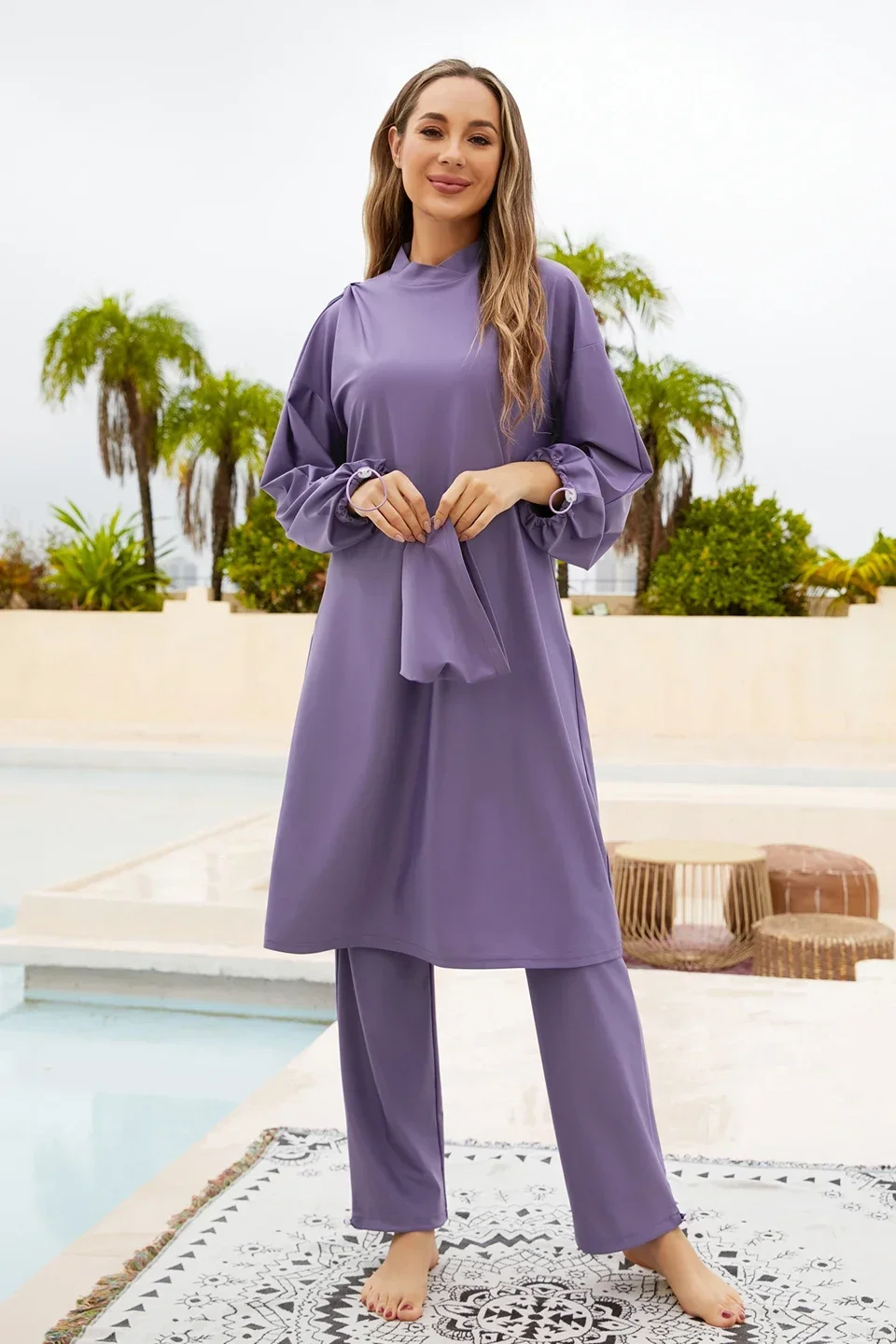 Burkini Muslim Swimwear 2024 With Hijab Femme Islamic Mujer Clothing Swimming Suit Modest Swimsuits Beach Cover Ups For Women