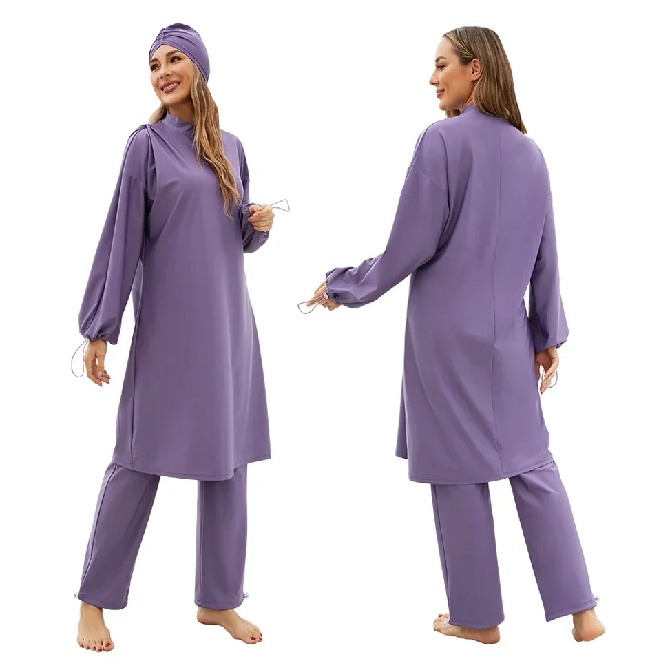 Burkini Muslim Swimwear 2024 With Hijab Femme Islamic Mujer Clothing Swimming Suit Modest Swimsuits Beach Cover Ups For Women