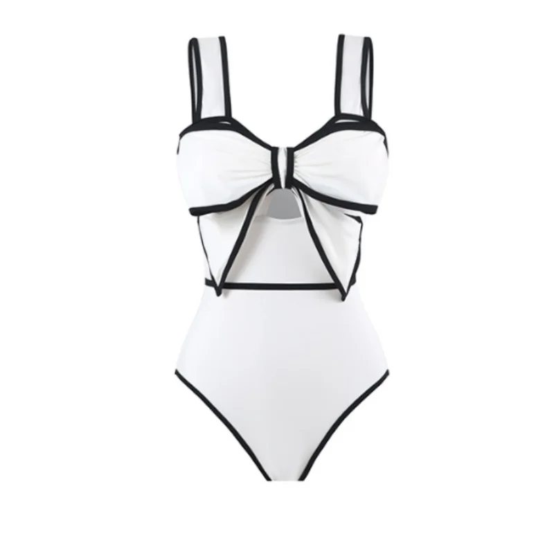 Hollowen One Piece Swimsuit With Cover Up Sexy Swimwear Women Off Shoulder Swim Suits Patchwork Bathsuit Belt Bodysuit Beachwear