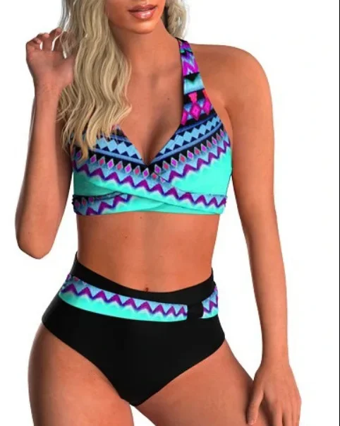 2024 New Swimsuit Sexy High Waist Printed Women Bikini Set Beachwear Push Up Bathing Suit Female Swimwear Two Piece