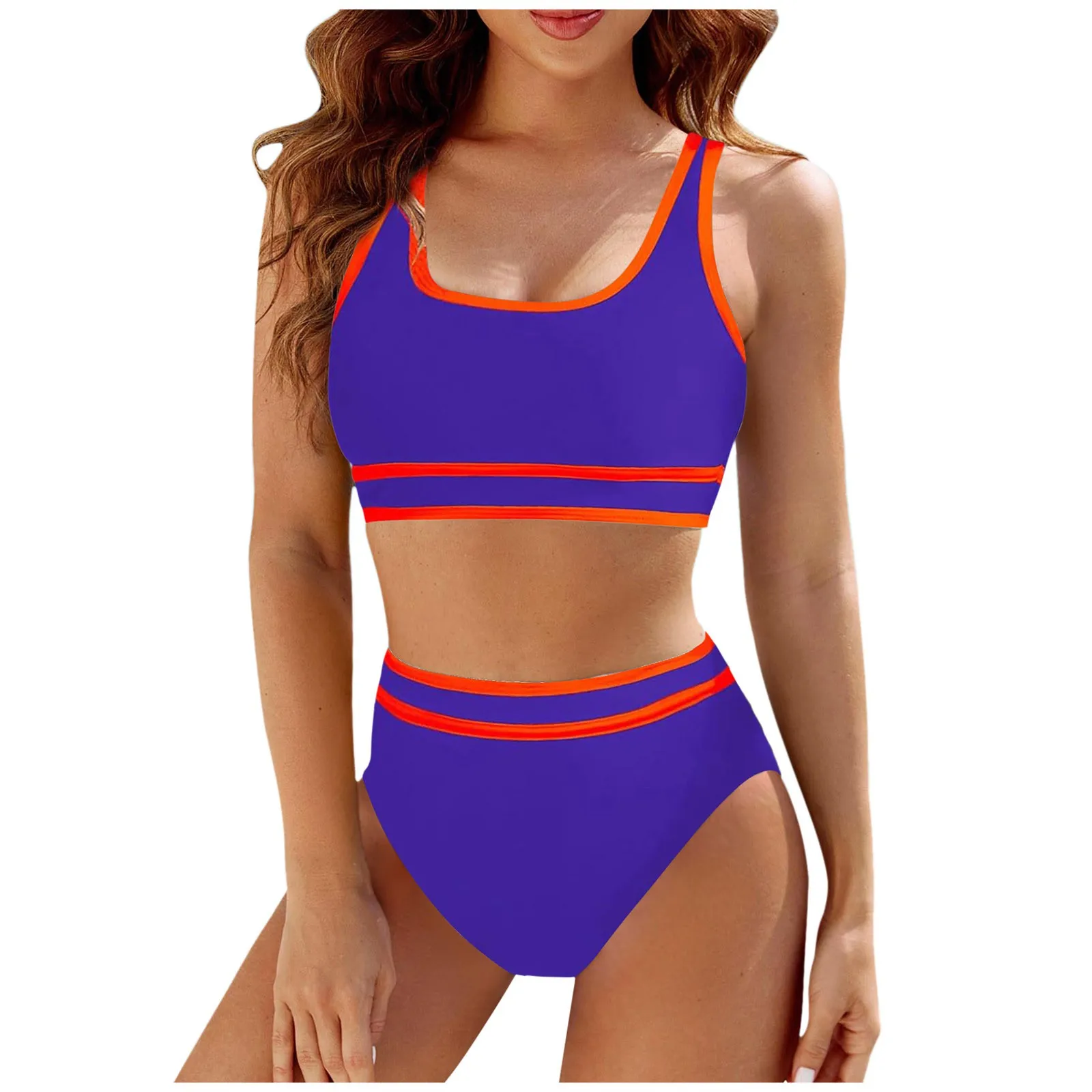 Bikini Women High Waist Swimsuit 2024 New Solid Bikinis Set Sexy Thong Swimwear Two Piece Summer Beach Wear Bathing Suit Female