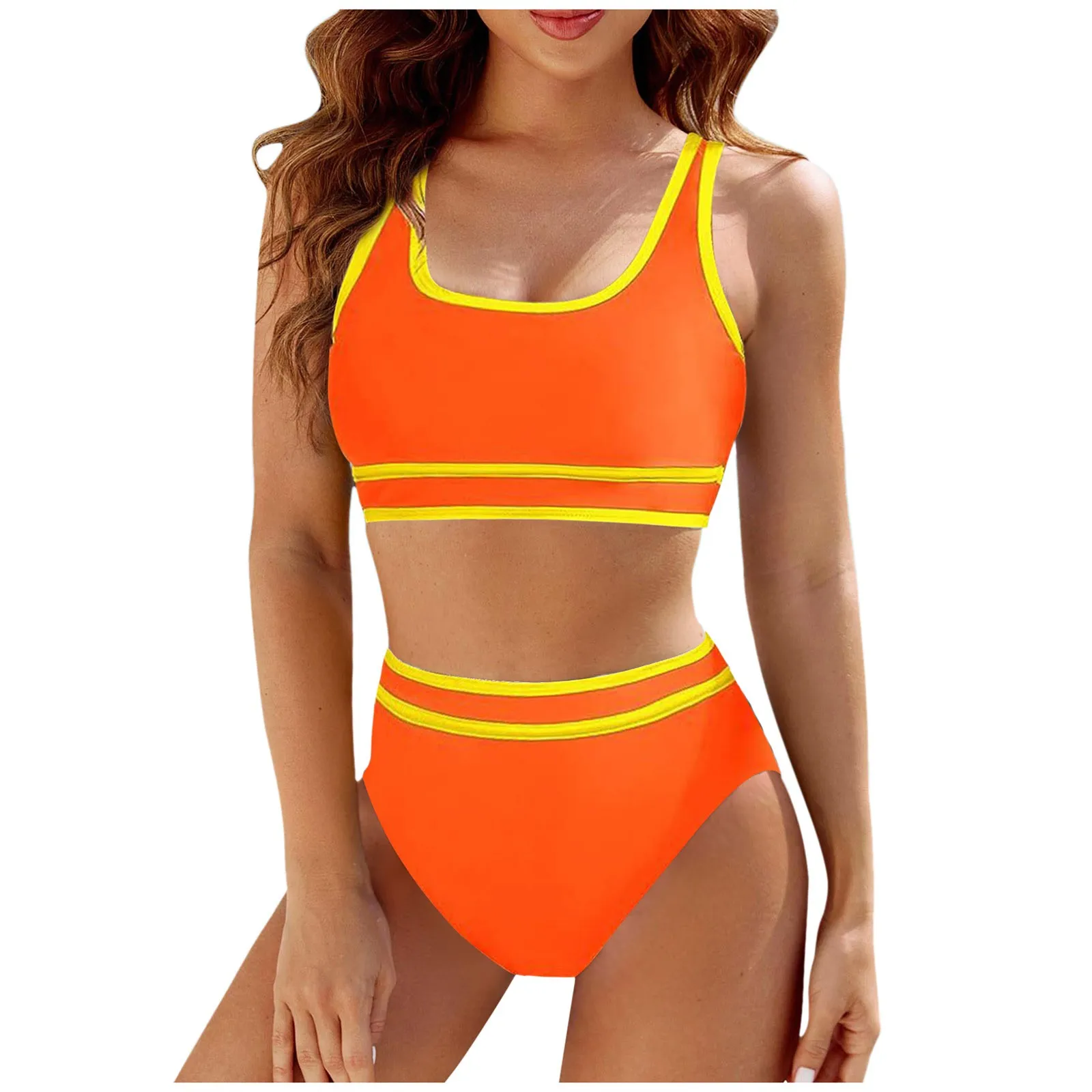 Bikini Women High Waist Swimsuit 2024 New Solid Bikinis Set Sexy Thong Swimwear Two Piece Summer Beach Wear Bathing Suit Female