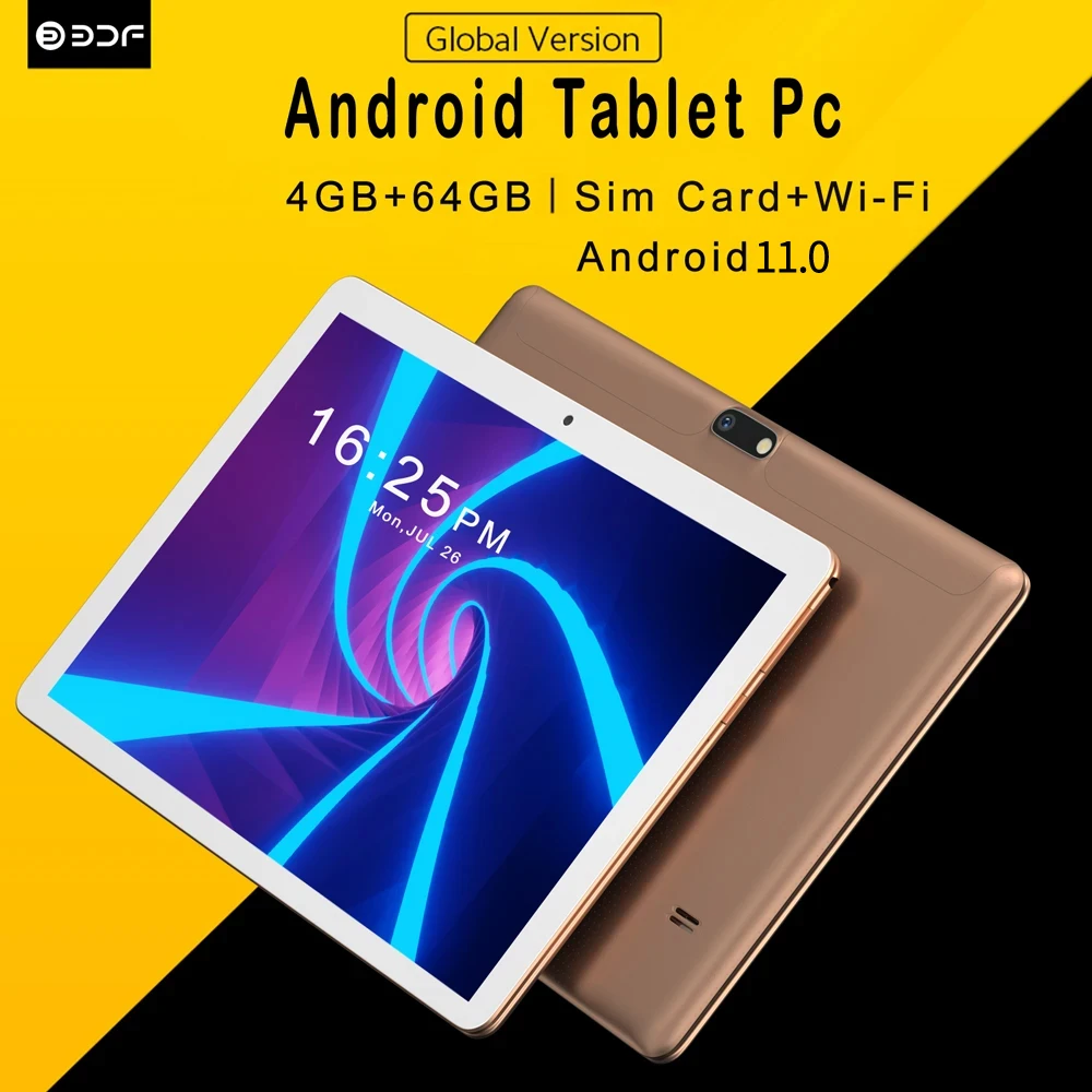 10.1 Inch 2024 New Tablet Android11, 4G+64GB Global Tablette 3G Phone Call Dual SIM Card or WIFI Google Play Tablets For Laptop