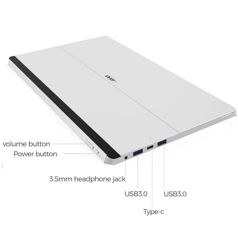 13.3'' Portable 6GB DDR3-RAM 128GB EMMC Windows 10 Tablets 2560x1440 2K IPS 64bit Intel Atom N3350 Dual Camera Type-C