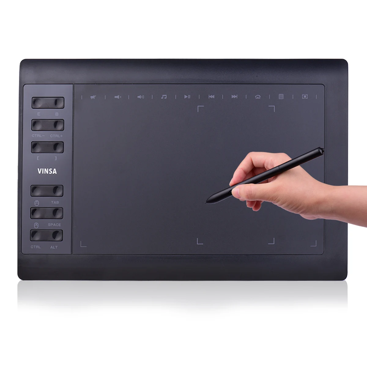 10x6 Inch Professional Graphics Drawing Tablet 8192 Levels Stylus Support PC/Laptop Compatible w/ Windows Mac for Painting