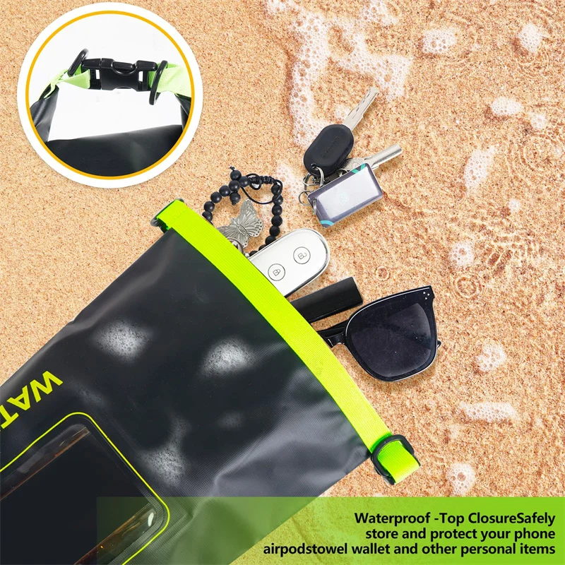 5L Waterproof Bags Dry Bag Touch Screen Beach Bags Outdoor Multifunctional Bucket Bag Swimming Diagonal Cross Bag PVC Sports Bag