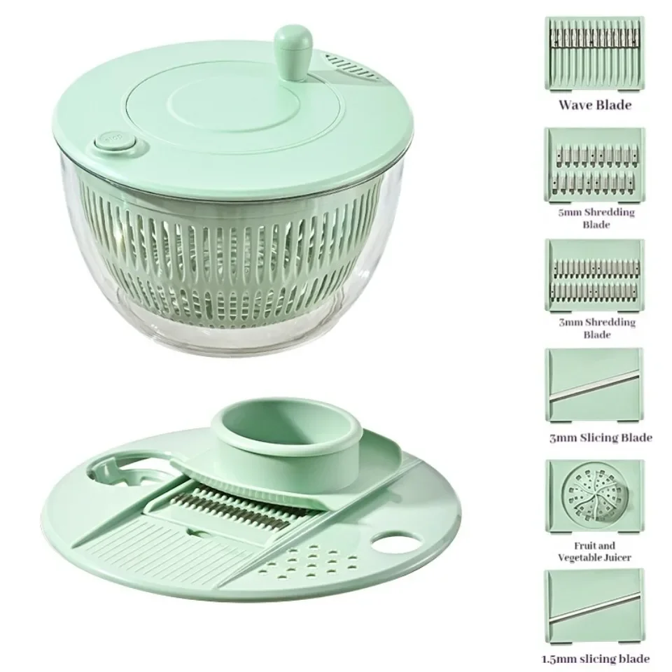 5L Dryer for Salad Gadgets Salad Spinner Tools Vegetable Dehydrator with Multifunctional Chopper Garlic Press Kichen Accessories