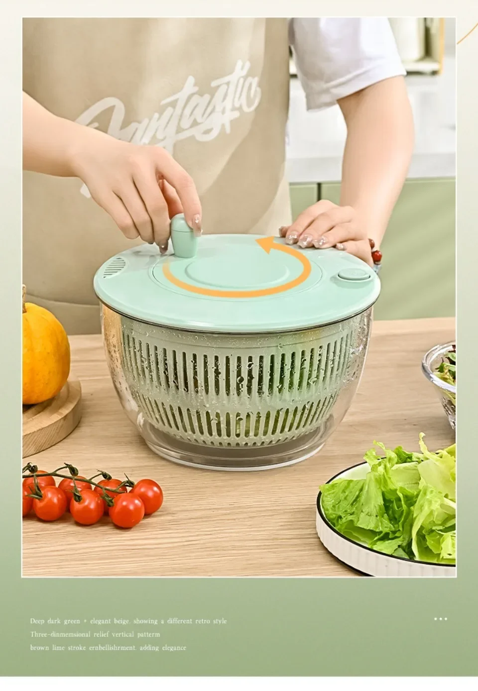 5L Dryer for Salad Gadgets Salad Spinner Tools Vegetable Dehydrator with Multifunctional Chopper Garlic Press Kichen Accessories