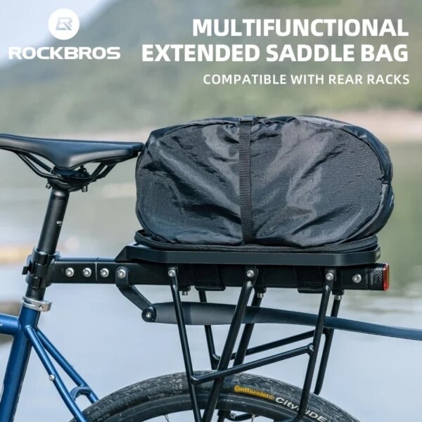 ROCKBROS Multifunctional Rear Seat Bag Universal Saddle Bag Back Rack 5L Capacity Seat Bag Expandable Cycling Luggage Trunk Bags - Image 6