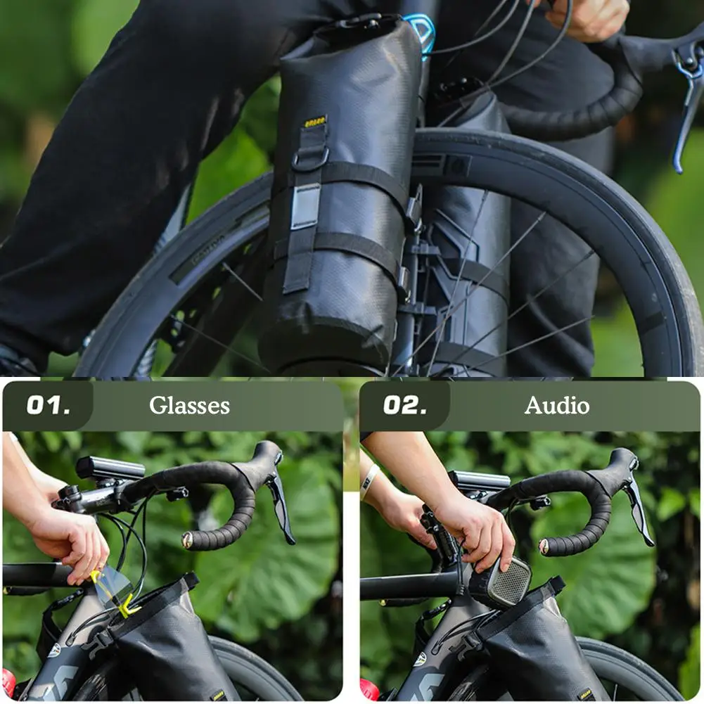 Bicycle Multifunctional Front Fork Bag Outdoor Waterproof Mountain Bag Bike Bag Storage Long Capacity 5L Travel Road Distan Y1P4