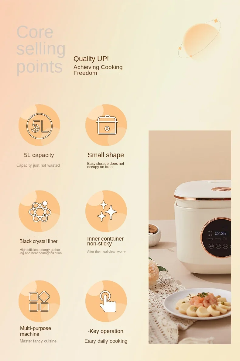 Quality Multifunctional Rice Cooker 5L Large Capacity 110V USA Regulations Household Reservation Non-stick Smart Rice Cookers Quality Multifunctional Rice Cooker 5L Large Capacity 110V USA Regulations Household Reservation Non-stick Smart Rice Cookers