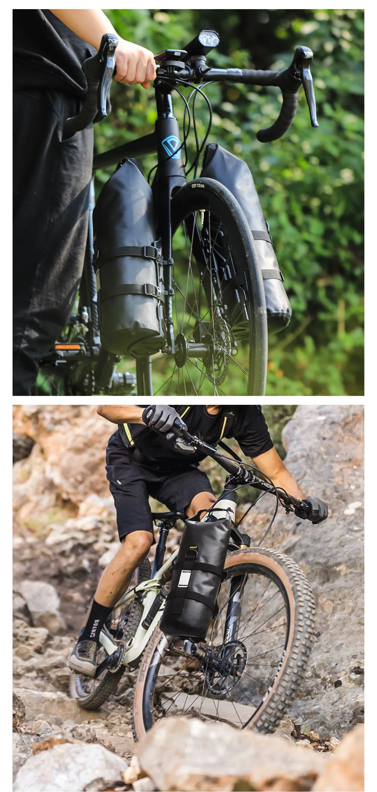 Bicycle Multifunctional Front Fork Bags Outdoor Waterproof Bag 5L Capacity Road Mountain Bike Long-Distance Cycling Travel Bag