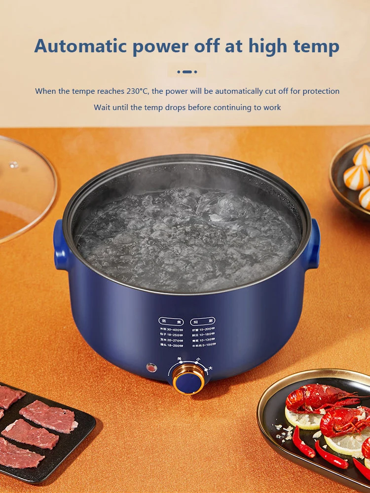 DMWD 5L Multifunctional Electric Cooker Hot pot Non-stick Multicooker 1.3KW Power Adjustable Dorm Stir-frying Pan Noodles boiler