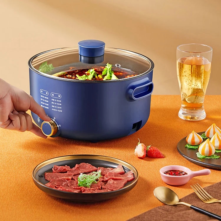 DMWD 5L Multifunctional Electric Cooker Hot pot Non-stick Multicooker 1.3KW Power Adjustable Dorm Stir-frying Pan Noodles boiler