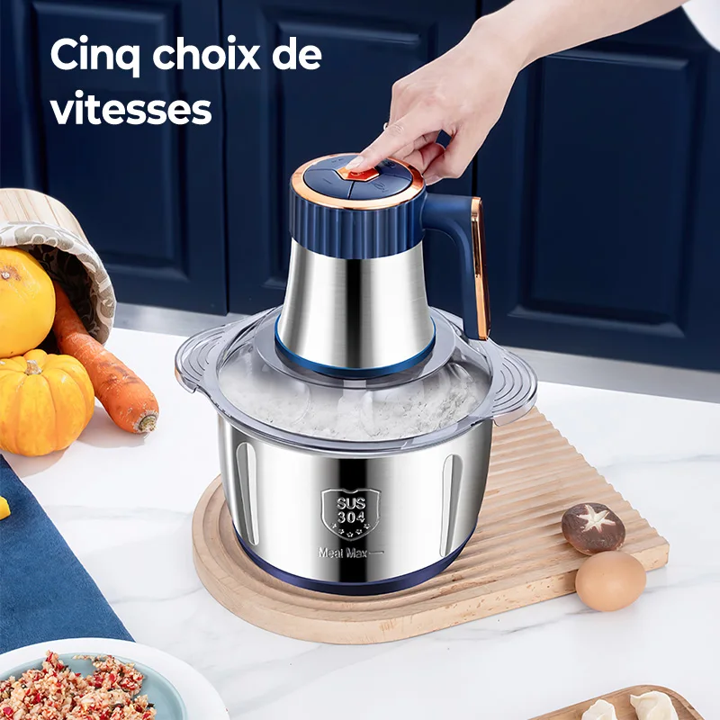 110V 220V 500W 5L Electric Meat Grinders Food Crusher Stainless Steel Multifunctional Vegetable Slicer Chopper Kitchen Appliance