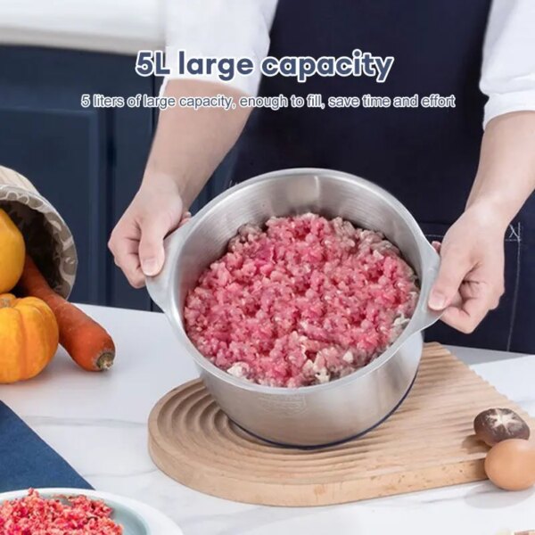 Electric Meat Grinders 5L Food Crusher Stainless Steel Multifunctional Vegetable Slicer Processor Chopper Kitchen Appliances - Image 4
