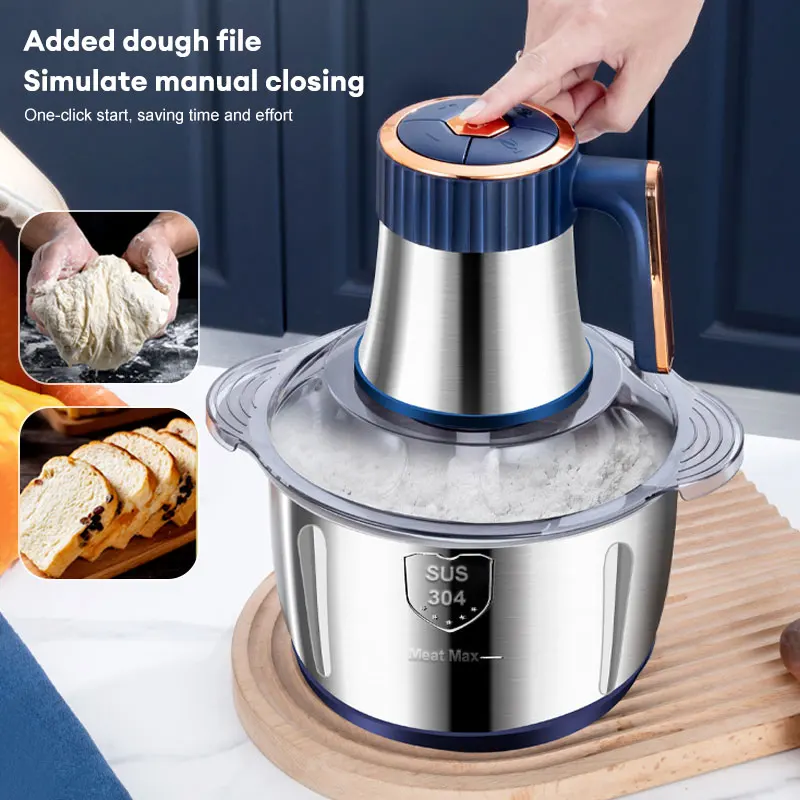 Electric Meat Grinders 5L Food Crusher Stainless Steel Multifunctional Vegetable Slicer Processor Chopper Kitchen Appliances