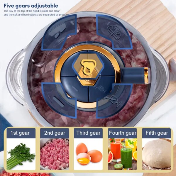 Electric Meat Grinders 5L Food Crusher Stainless Steel Multifunctional Vegetable Slicer Processor Chopper Kitchen Appliances - Image 5