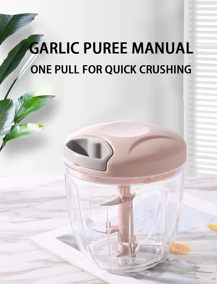 500/900ML Portable Garlic Chopper Manual Meat Mincer Crusher Vegetable Onion Cutter Food Kitchen Chopper Kitchen Tool