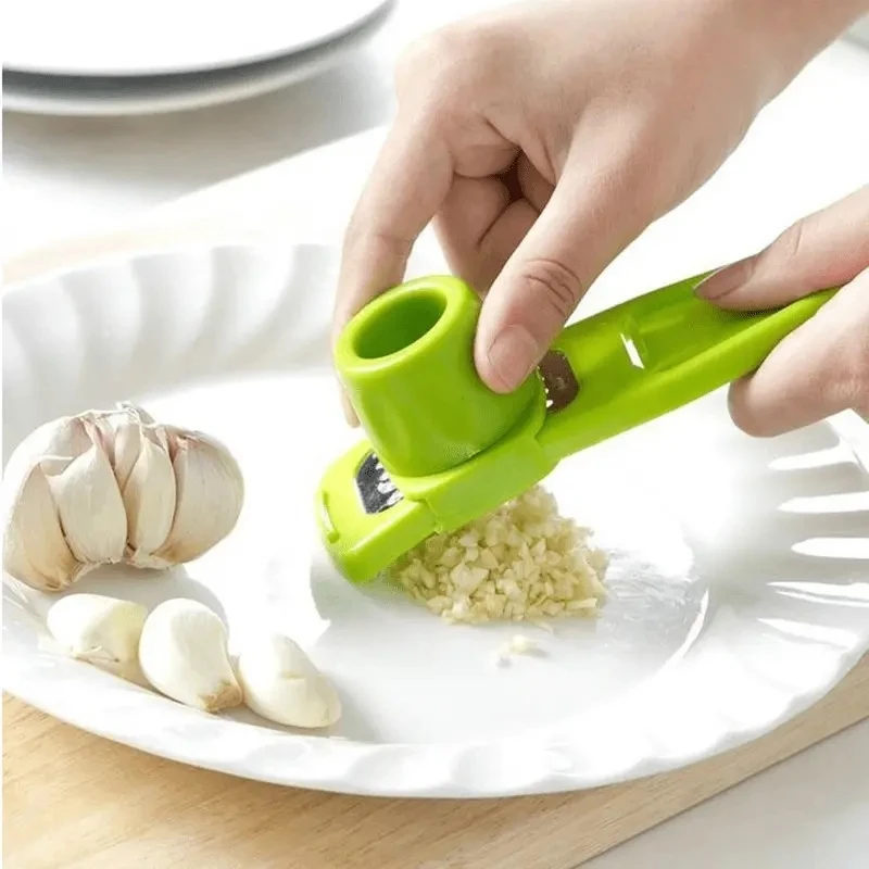 1pc Multi-Functional Garlic Press and Grater Cutter Peeler Manual Garlic Mincer Chopping Garlic Kitchen Tool for Easy Cooking