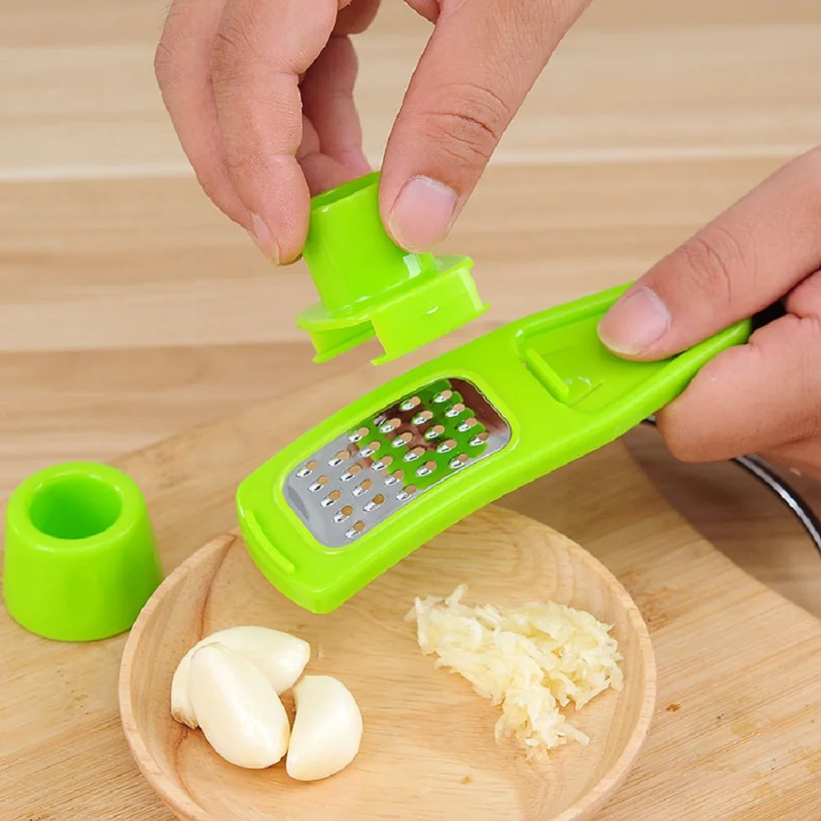 1pc Multi-Functional Garlic Press and Grater Cutter Peeler Manual Garlic Mincer Chopping Garlic Kitchen Tool for Easy Cooking