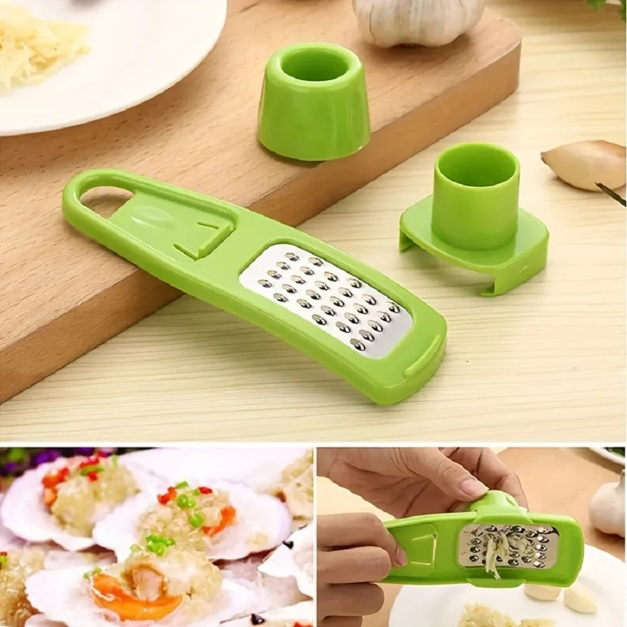 1pc Multi-Functional Garlic Press and Grater Cutter Peeler Manual Garlic Mincer Chopping Garlic Kitchen Tool for Easy Cooking