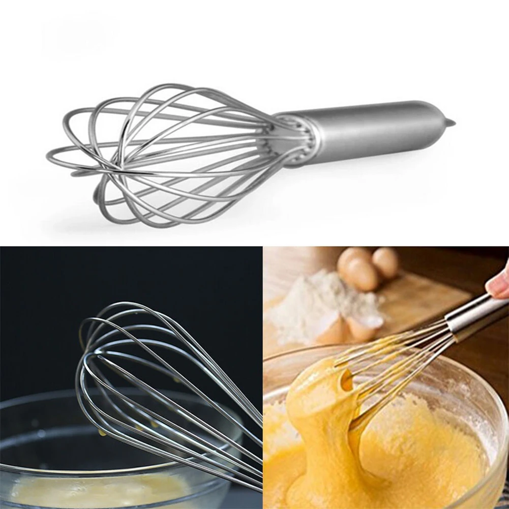 8/10/12 inches Stainless Steel Balloon Wire Whisk Manual Egg Beater Mixer Kitchen Baking Utensil Milk Cream Butter Whisk Mixer