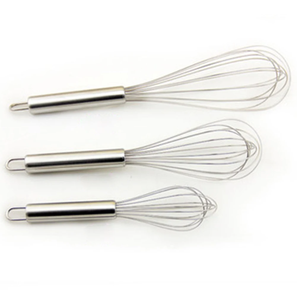 8/10/12 inches Stainless Steel Balloon Wire Whisk Manual Egg Beater Mixer Kitchen Baking Utensil Milk Cream Butter Whisk Mixer