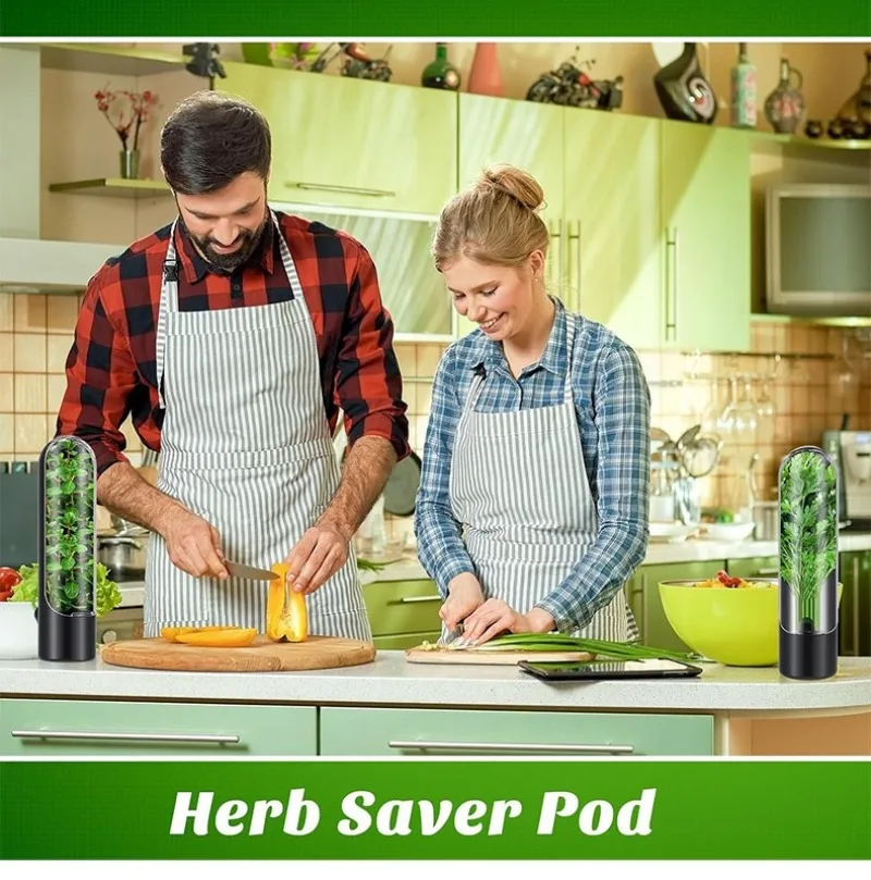 Vegetables Fresh Preservation Bottle Herb Saver Storage Container Vanilla Fresh Herb Keeper for Refrigerator Kitchen Gadgets