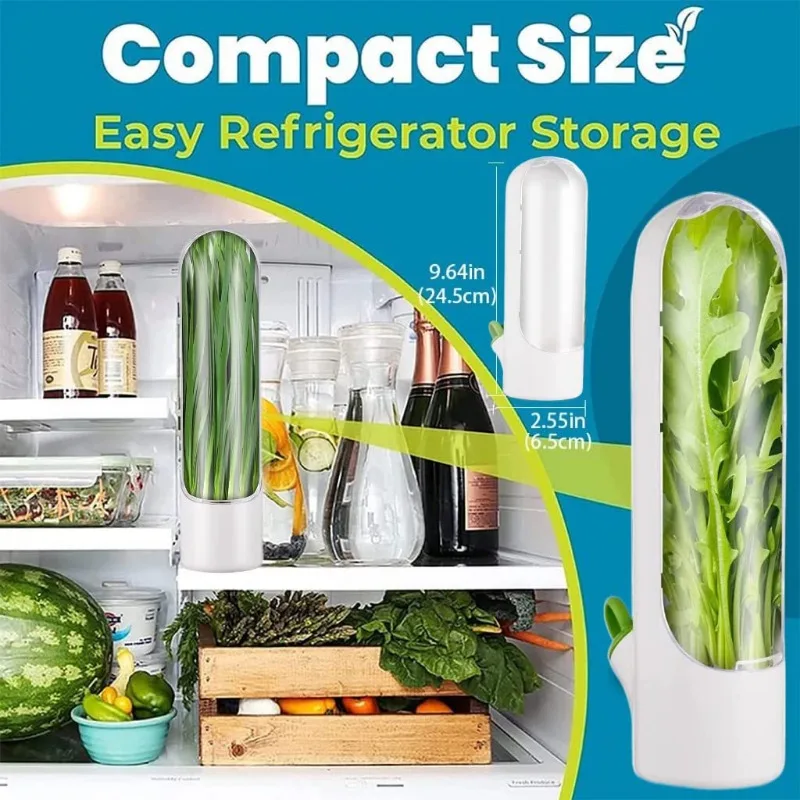 Vegetables Fresh Preservation Bottle Herb Saver Storage Container Vanilla Fresh Herb Keeper for Refrigerator Kitchen Gadgets