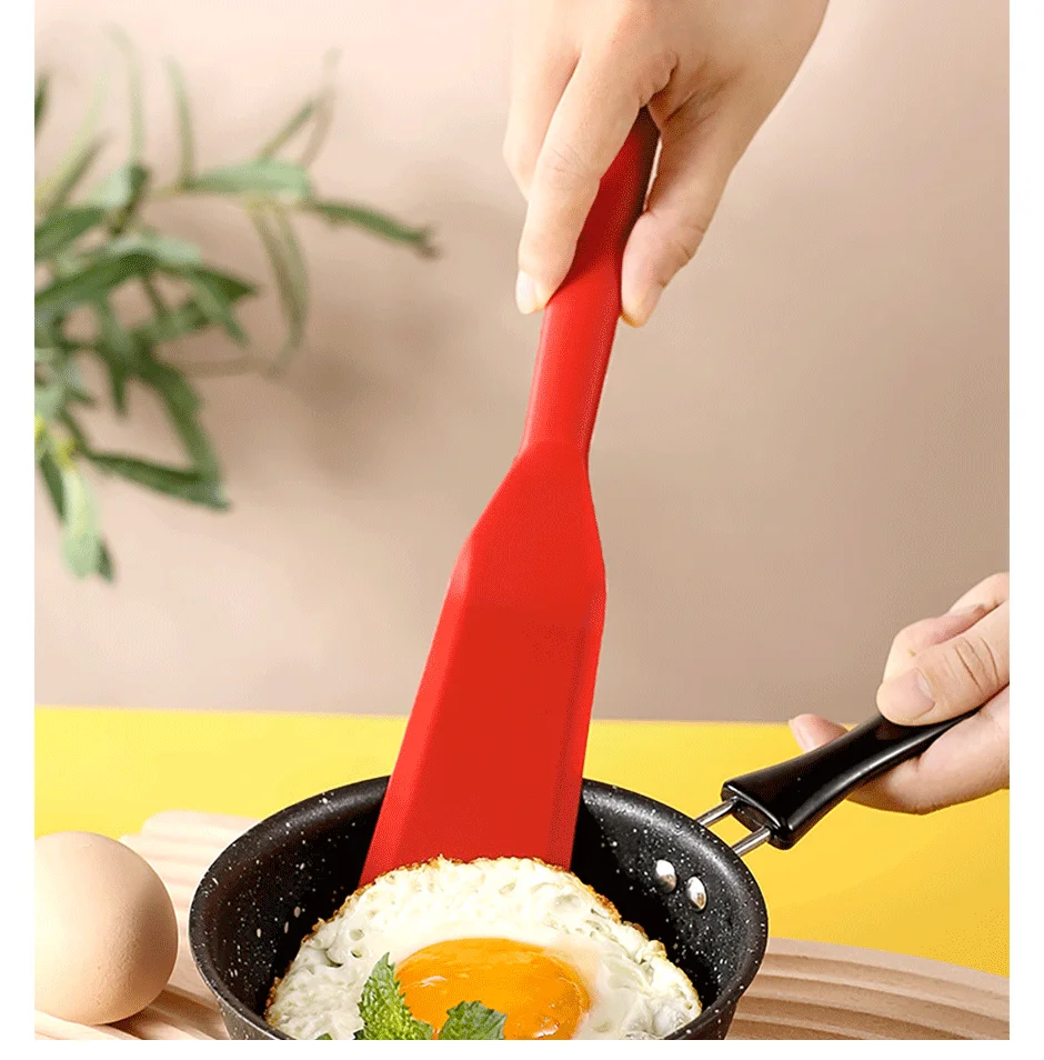 7 Color Silicone Frying Shovel Non-stick Surface Kitchen Pancake Fried Egg Transfer Shovel Steak Shovel Kitchen Baking Tools