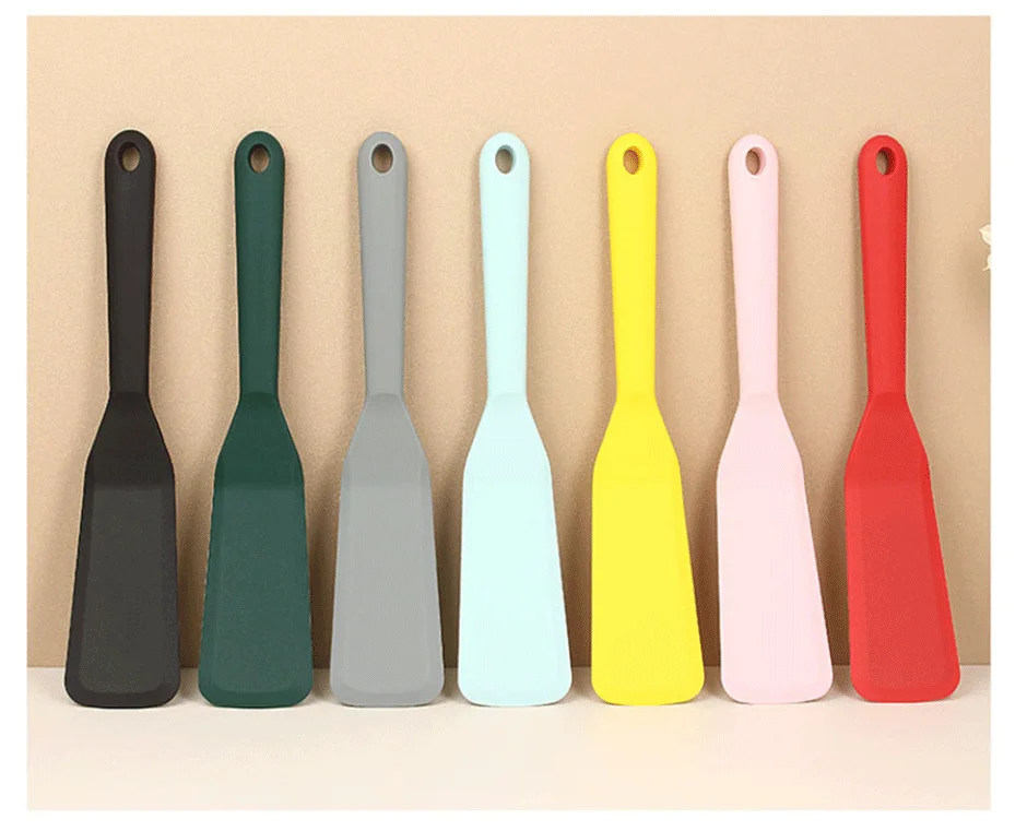 7 Color Silicone Frying Shovel Non-stick Surface Kitchen Pancake Fried Egg Transfer Shovel Steak Shovel Kitchen Baking Tools