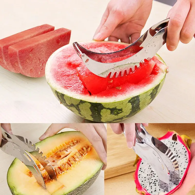 Watermelon Artifact Slicing Knife Stainless Steel Knife Corer Fruit And Vegetable Tools Watermelon Clip kitchen Accessories