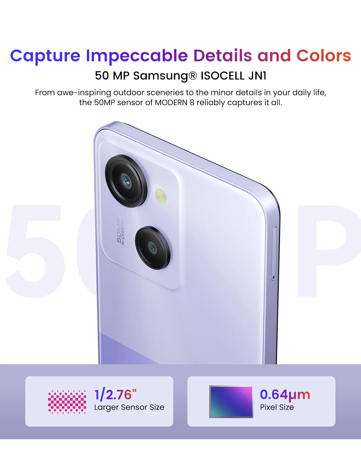 New OSCAL MODERN 8 Smartphone 6.75inch Display Octa Core 128GB/256GB 50MP Camera Mobile Phone 6000mAh Battery 18W Fast Charging