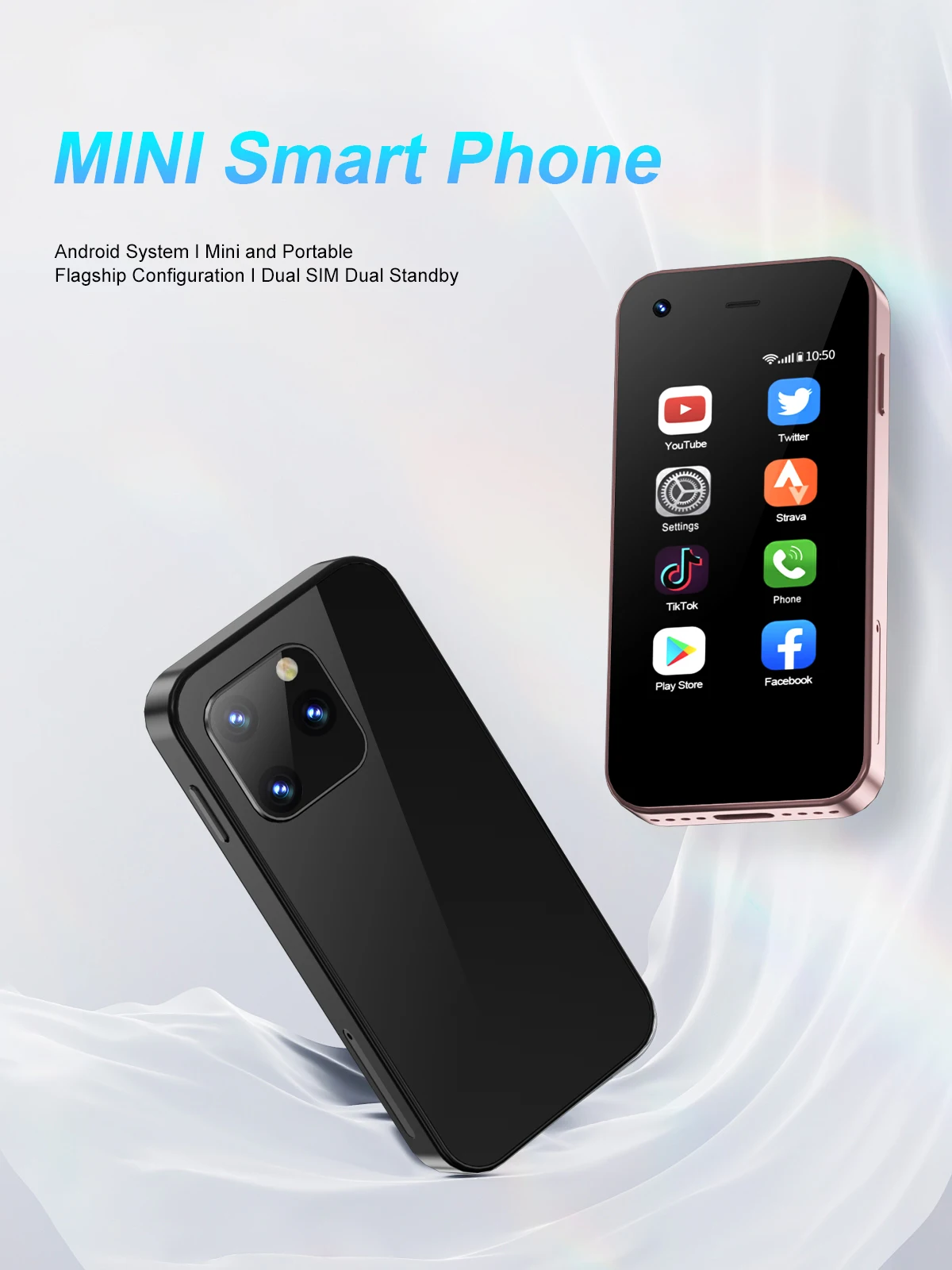 SERVO KING5000 Mini Smartphone 3G Networks Dual Nano SIM Android 9.0 System 16GB ROM 2.5'' Screen Play Store Pocket Smartphones