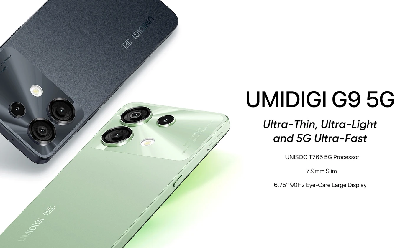 [World Premiere]UMIDIGI G9 5G Smartphone 5G Android 14 8-Core 6+6GB 128GB 6.75” 90Hz HD+ 50MP 5000mAh 18W Charging 5G cellphone