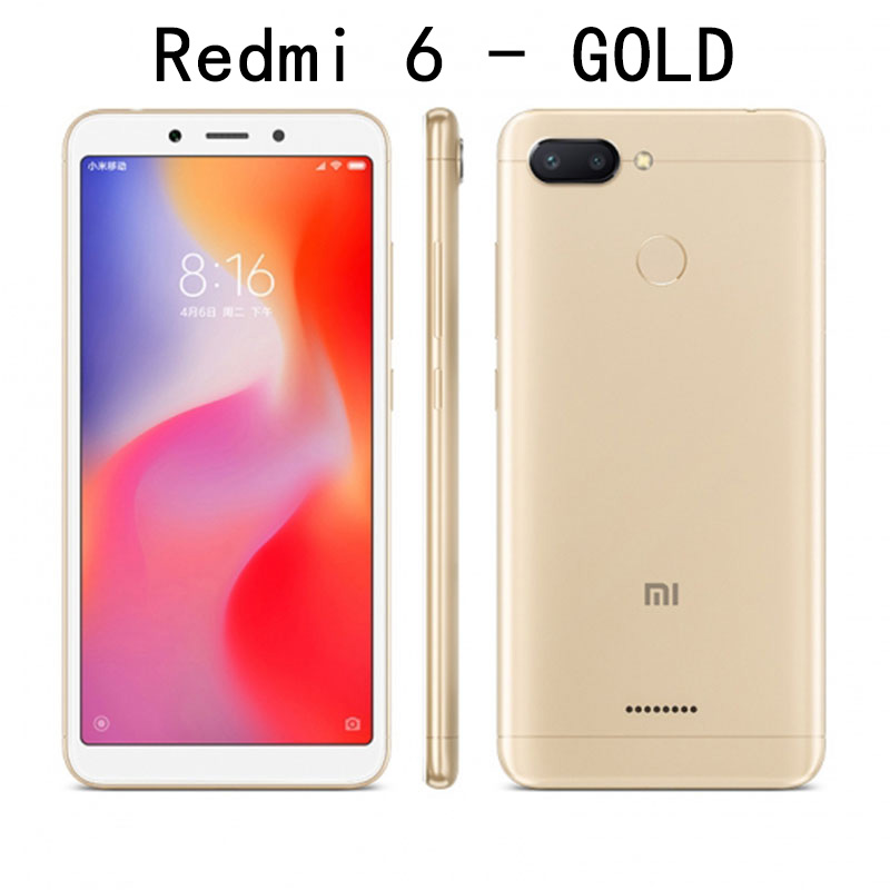 Original Xiaomi Redmi 6 4GB 64GB 13000mAh 6.6 inch celular googleplay Fingerprint Octa-core Global Rom 4G Smartphone