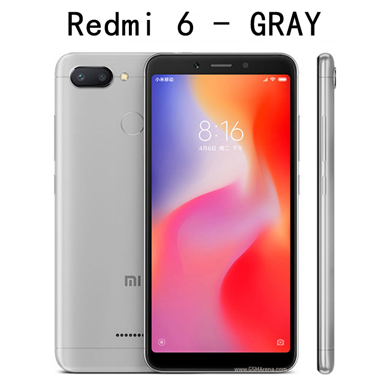 Original Xiaomi Redmi 6 4GB 64GB 13000mAh 6.6 inch celular googleplay Fingerprint Octa-core Global Rom 4G Smartphone